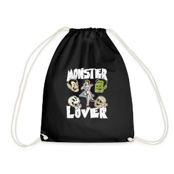 Monster Liebhaber Skelett Lustig Halloween Party - Turnbeutel - Schwarz - Vorne
