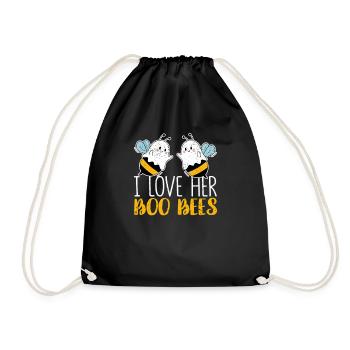 Je les aime boo bees couples fête d’halloween - Sac de sport léger - noir - Devant