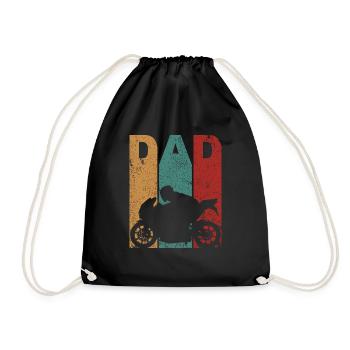 Vintage Sport Bike Papa Vatertag - Turnbeutel - Schwarz - Vorne