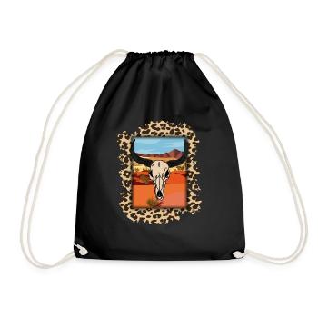 Country Cow girl Texas Oklahoma Rodeo - Drawstring Bag - black - Front