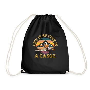 Life Is Better In A Canoe - Drawstring Bag - black - Front