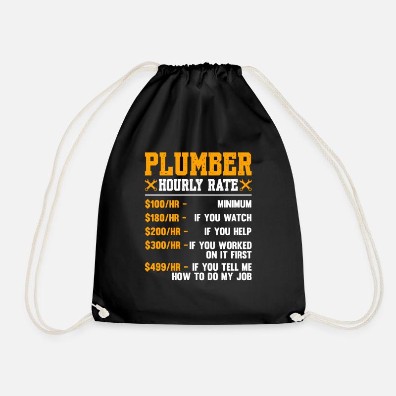 Plumber Hourly Rate - Turnbeutel - Schwarz