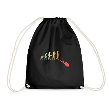 Retro Diving Evolution Gift - Drawstring Bag - black - Front