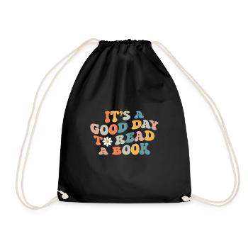 It's Good Day To Read Book - Drawstring Bag - black - Front