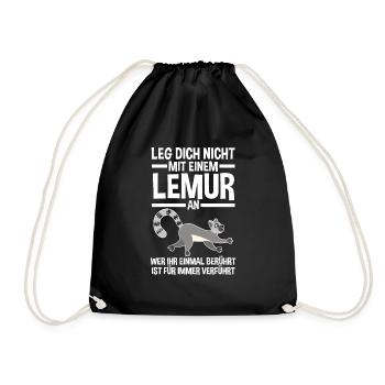 Lemur - Turnbeutel - Schwarz - Vorne