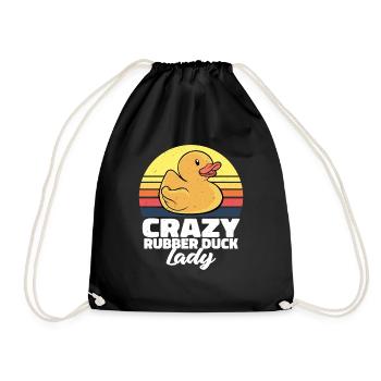 Retro Crazy Rubber Duck Lady Women Duckling Vintag - Turnbeutel - Schwarz - Vorne