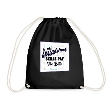 Spreadsheet Skills Pay Bills Accountant - Drawstring Bag - black - Front