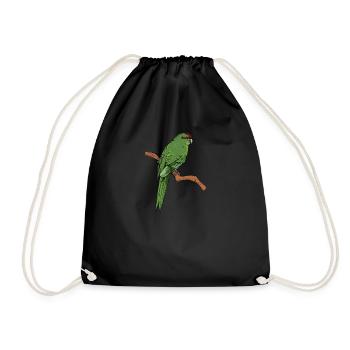 Perruche de chèvre I Motif de perruche pour porte-oiseau - Sac de sport léger - noir - Devant