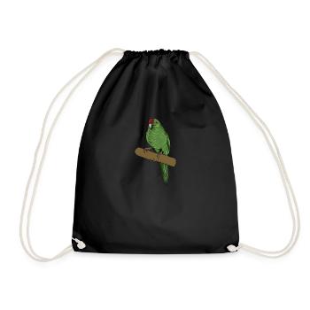 Perruche de chèvre I Motif de perruche pour porte-oiseau - Sac de sport léger - noir - Devant