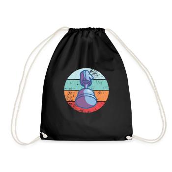 Pièce d’échecs vintage Pièce d’échecs rétro - Sac de sport léger - noir - Devant