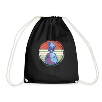 Pièce d’échecs vintage Pièce d’échecs rétro - Sac de sport léger - noir - Devant