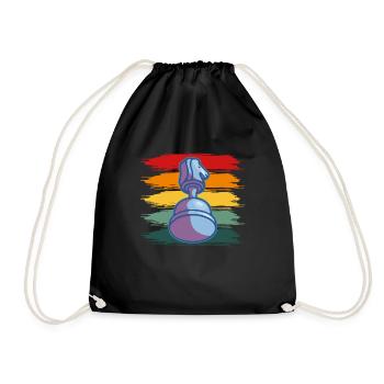Pièce d’échecs vintage Pièce d’échecs rétro - Sac de sport léger - noir - Devant