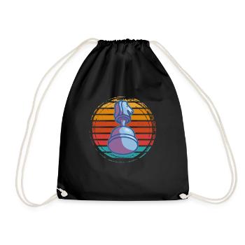 Pièce d’échecs vintage Pièce d’échecs rétro - Sac de sport léger - noir - Devant