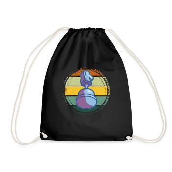Pièce d’échecs vintage Pièce d’échecs rétro - Sac de sport léger - noir - Devant