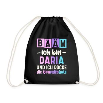 Name Daria Geschenk Grundschule - Turnbeutel - Schwarz - Vorne