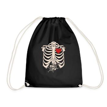 Skeleton Pregnancy Announcement Gemini XRay - Drawstring Bag - black - Front