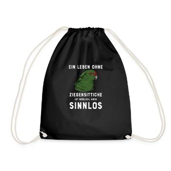 Ziegensittich I Laufsittich Motiv für Vogel Halter - Turnbeutel - Schwarz - Vorne