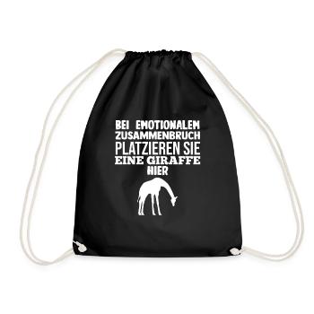 Giraffe Giraffen - Turnbeutel - Schwarz - Vorne