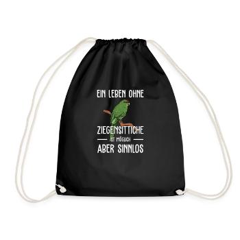 Ziegensittich I Laufsittich Motiv für Vogel Halter - Turnbeutel - Schwarz - Vorne