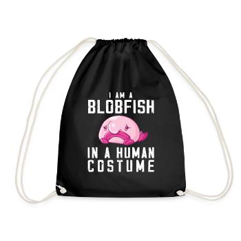 Costume de Blobfish - Visage de poisson Blob laid - - Sac de sport léger - noir - Devant