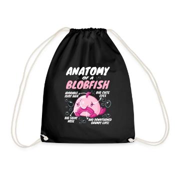 Costume de Blobfish - Visage de poisson Blob laid - - Sac de sport léger - noir - Devant