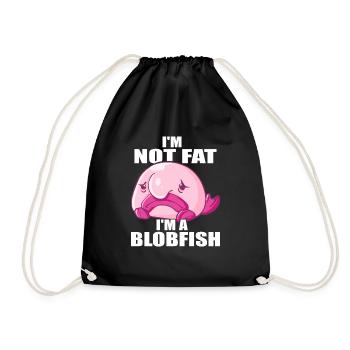 Blobfish Kostüm - Hässliches Blob Fischgesicht - - Turnbeutel - Schwarz - Vorne