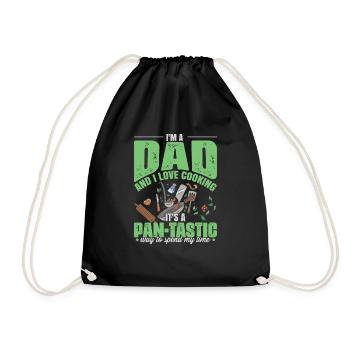Dad Cooking Father's Day - Drawstring Bag - black - Front