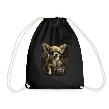 Chihuahua | Electrician Worker Electrical Job Dog - Drawstring Bag - black - Front