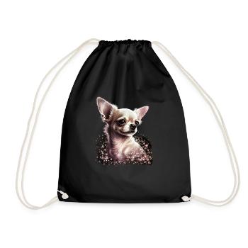 Chihuahua | Pink Jolie Rose Maman Femme ignon - Sac de sport léger - noir - Devant