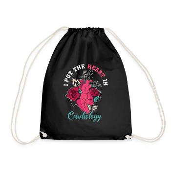 Put The Heart In Cardiology Cardiologist - Drawstring Bag - black - Front