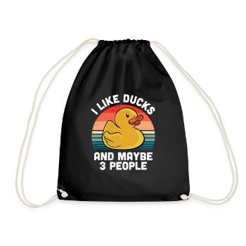 Vintage Duckie Retro I Like Rubber Ducks And Maybe - Turnbeutel - Schwarz - Vorne