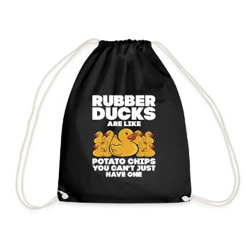 Rubber Ducks Are Like Potato Chips Funny Duckie Du - Turnbeutel - Schwarz - Vorne