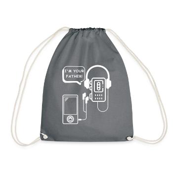 I Am Your Father | Walkman, mp3, music - Drawstring Bag - grey - Front