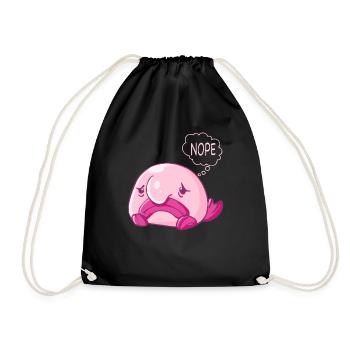 Blobfish Kostüm - Hässliches Blob Fischgesicht - - Turnbeutel - Schwarz - Vorne