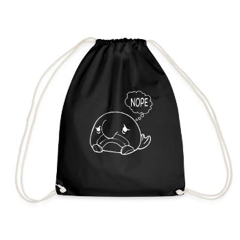 Blobfish Kostüm - Hässliches Blob Fischgesicht - - Turnbeutel - Schwarz - Vorne