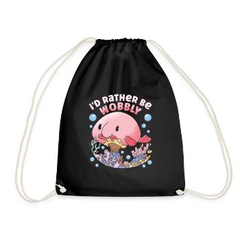 Blobfish Kostüm - Hässliches Blob Fischgesicht - - Turnbeutel - Schwarz - Vorne