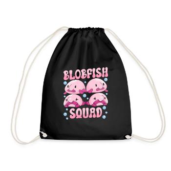 Blobfish Kostüm - Hässliches Blob Fischgesicht - - Turnbeutel - Schwarz - Vorne