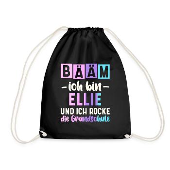 Name Ellie Geschenk Grundschule - Turnbeutel - Schwarz - Vorne