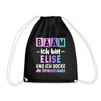 Name Elise Geschenk Grundschule - Turnbeutel - Schwarz - Vorne