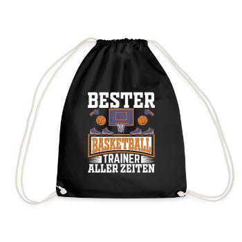 Bester Basketball Trainer aller Zeiten Verein - Turnbeutel - Schwarz - Vorne