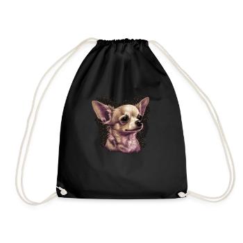 Chihuahua | Pink Jolie Rose Maman Femme ignon - Sac de sport léger - noir - Devant