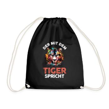Tiger Motiv - Turnbeutel - Schwarz - Vorne