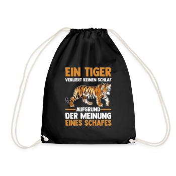 Tiger Motiv - Turnbeutel - Schwarz - Vorne