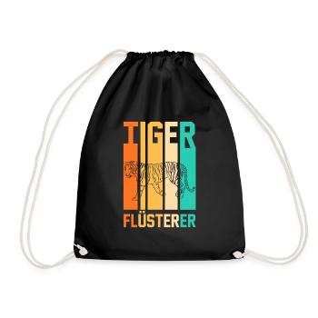 Tiger Motiv - Turnbeutel - Schwarz - Vorne