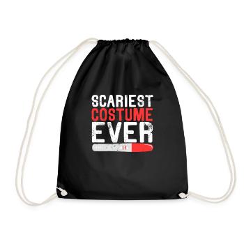 Scariest Costume Ever Funny Halloween - Drawstring Bag - black - Front