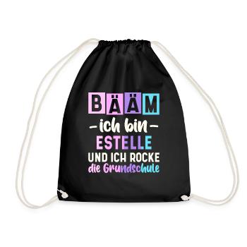Name Estelle Geschenk Grundschule - Turnbeutel - Schwarz - Vorne