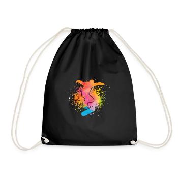 Skateboarding Skateboard Skater Farbklex Brush - Sac de sport léger - noir - Devant