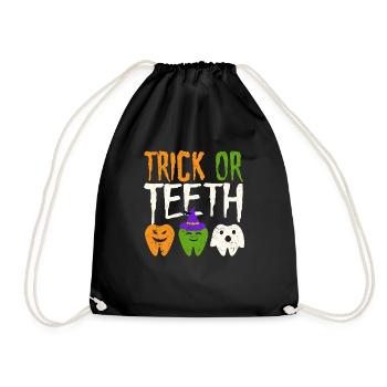 Trick Or Teeth Funny Dental Halloween Treat - Sac de sport léger - noir - Devant