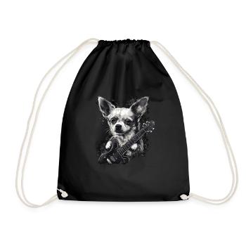 Chihuahua | Aloha Ukulele Hawaii Gitarre Lustiger - Turnbeutel - Schwarz - Vorne