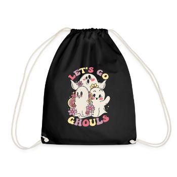 Halloween Ghost Lets Go Ghouls - Drawstring Bag - black - Front